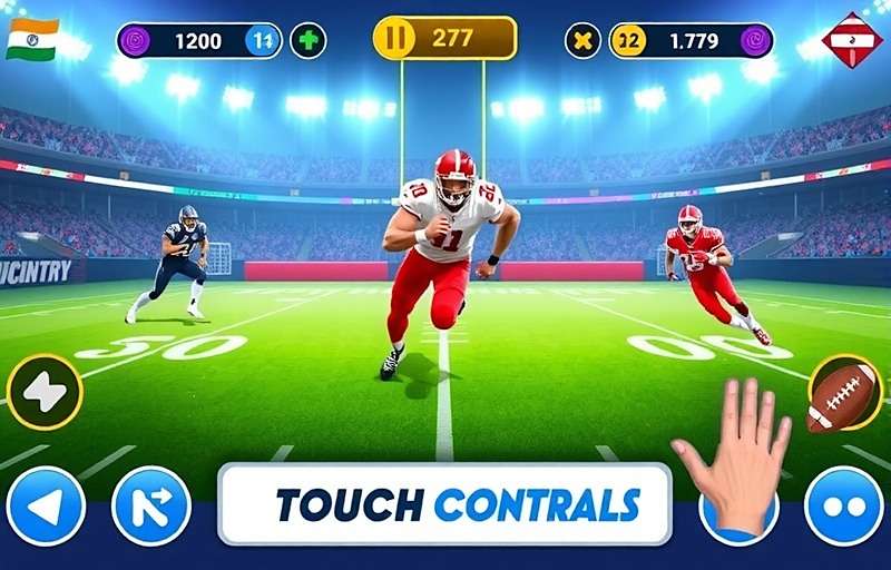 NFL India Power Play gameplay interface showing touch controls optimized for Indian users
