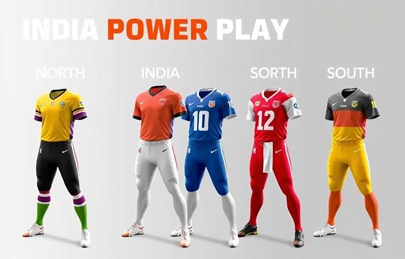 NFL India Power Play regional variations showcasing North and South Indian team uniforms
